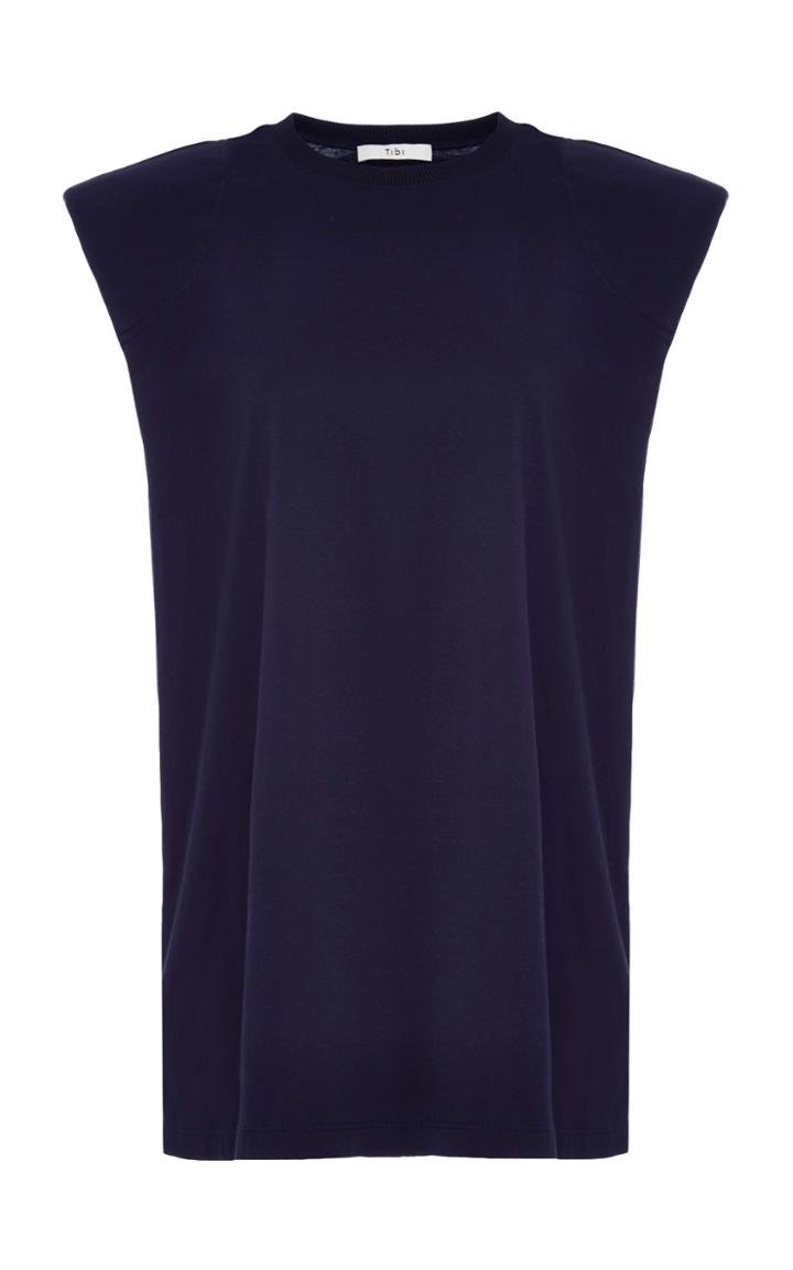 Tibi Padded Shoulder Sleeveless Top