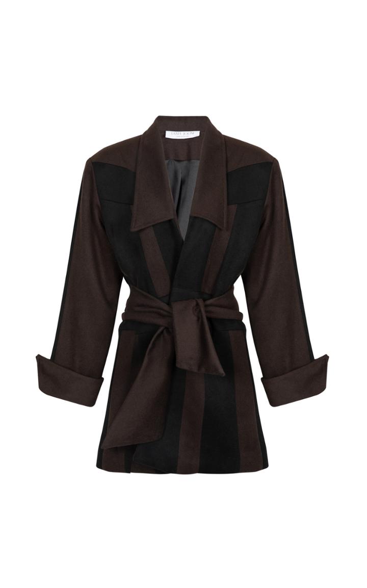Lama Jouni Striped Mohair Coat