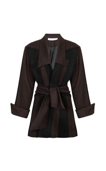 Lama Jouni Striped Mohair Coat