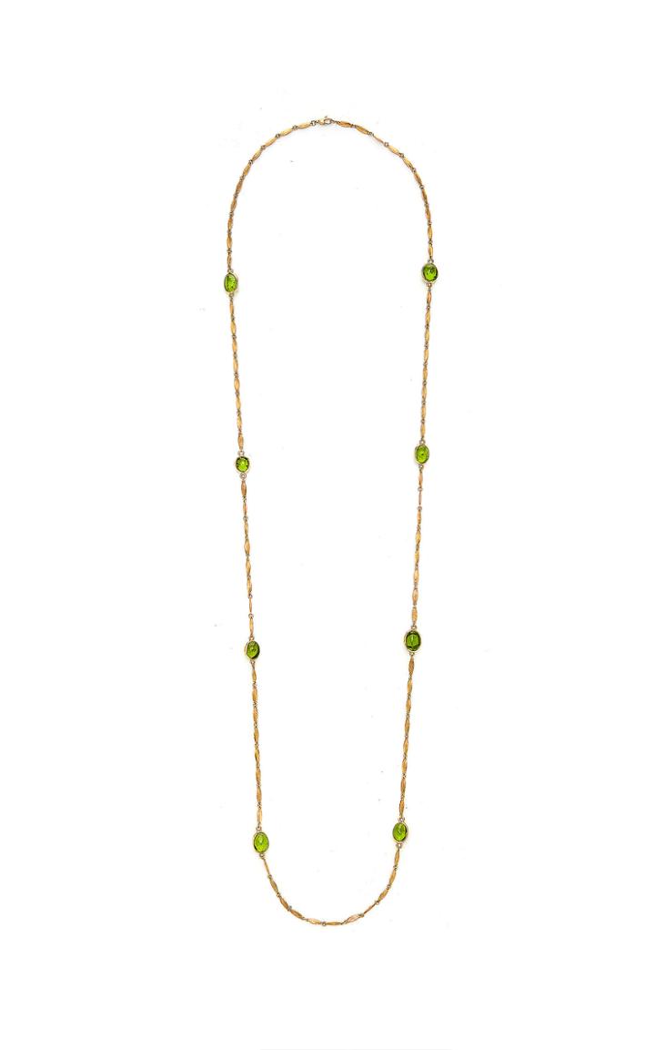 Goshwara G-one 18k Yellow Gold And Peridot Chain Necklace