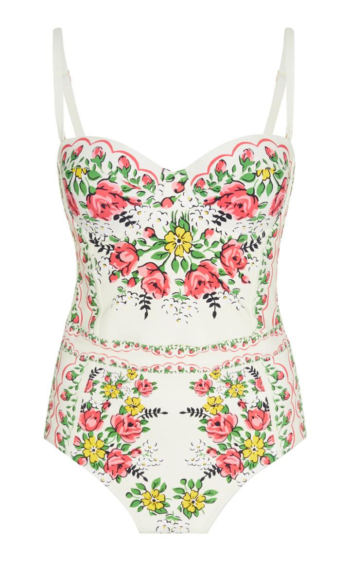 Moda Operandi Tory Burch Floral Underwire One-piece Swimsuit Size: Xs