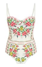 Moda Operandi Tory Burch Floral Underwire One-piece Swimsuit Size: Xs
