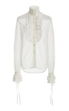 Moda Operandi Unttld Luke Ruffle-trimmed Mesh Tuxedo Shirt