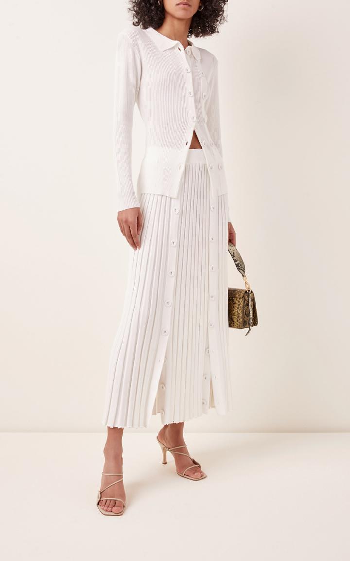 Christopher Esber Buttoned-detailed Ribbed-knit Cardigan
