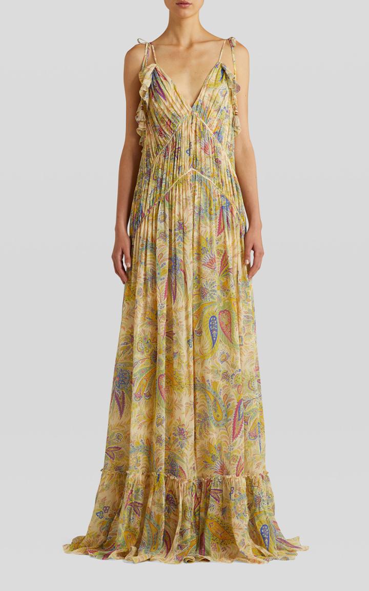 Moda Operandi Etro Silk Pleated Gown
