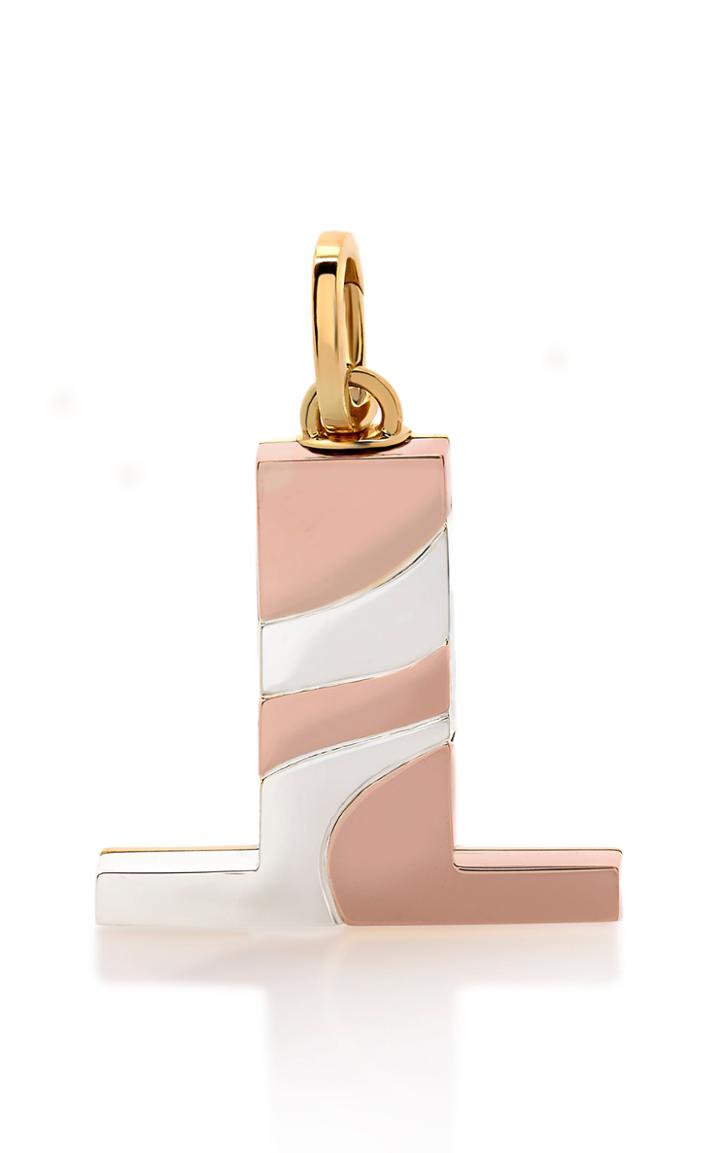 Moda Operandi Prasi 18k Pink & White Gold Small Wave Pendant