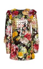 Dolce & Gabbana Long-sleeve Floral Mini Dress
