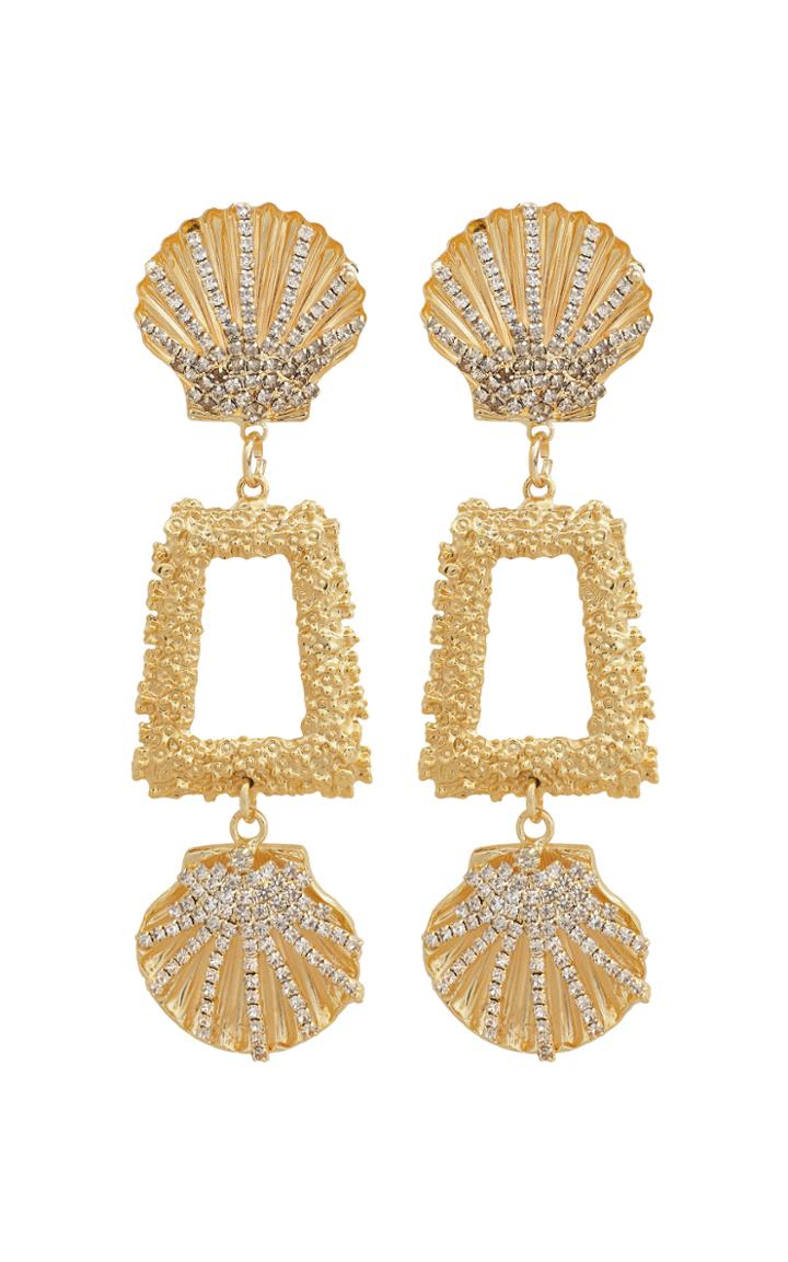 Moda Operandi Raisa Vanessa Sea Shell Statement Drop Earrings