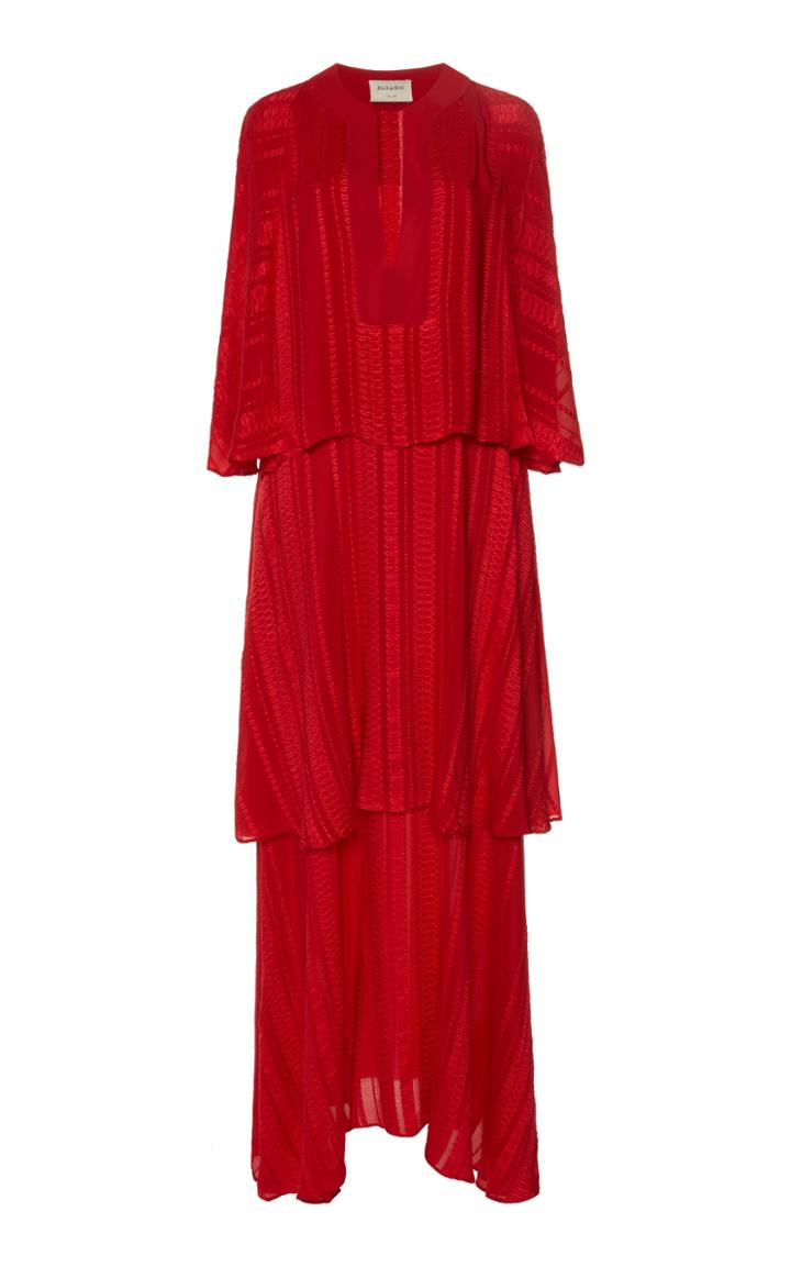 Zeus + Dione Callas Tiered Silk Maxi Dress