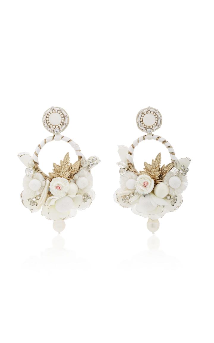 Ranjana Khan M'o Exclusive Floral Hoop Earrings