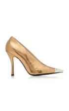 N21 Metallic Leather Platform Pumps