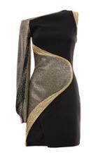 Genny Metallic Detail Mini Dress