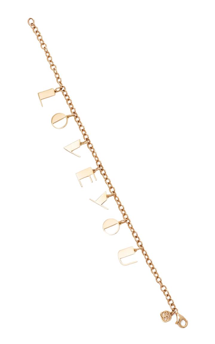 Moda Operandi Sydney Evan 14k Yellow Gold Love You Charm Bracelet