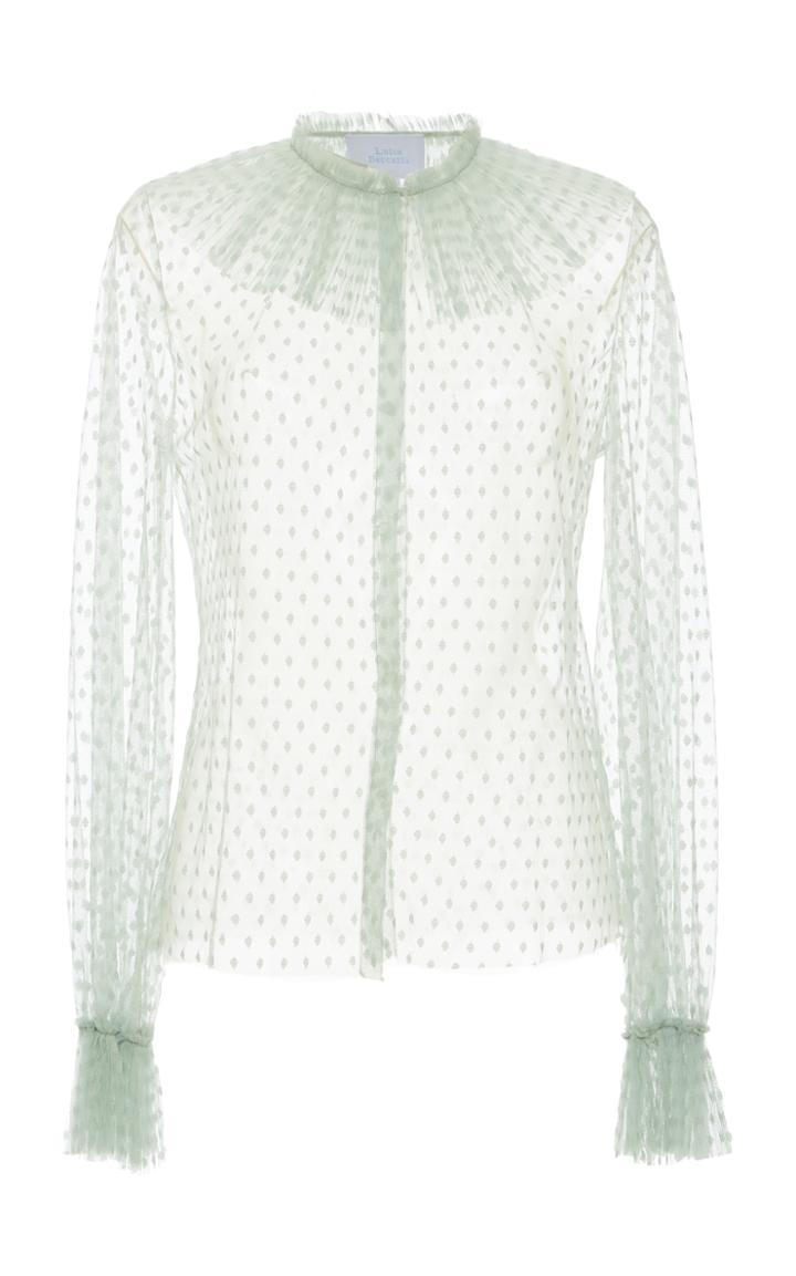Luisa Beccaria Tulle Pois Plisse' Blouse