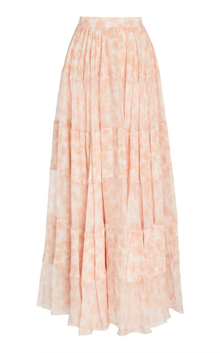 Noon By Noor Nik Silk Panelled Midi Skirt