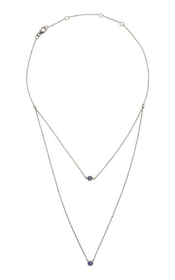 Jack Vartanian 18k White Gold And Black Rhodium Sapphire Necklace