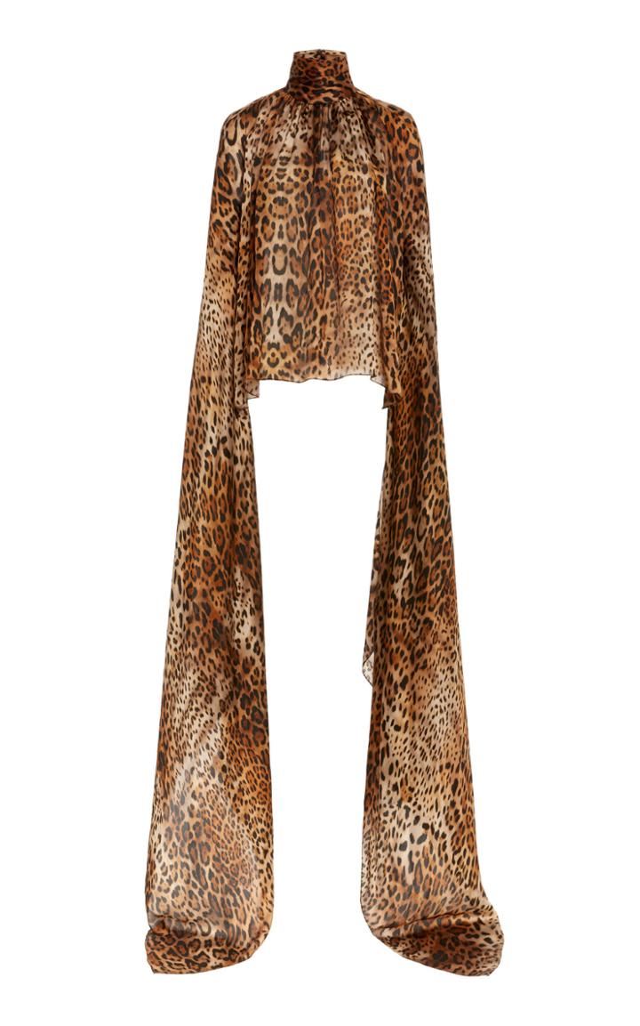 Moda Operandi Naeem Khan Animal Printed Silk Blouse