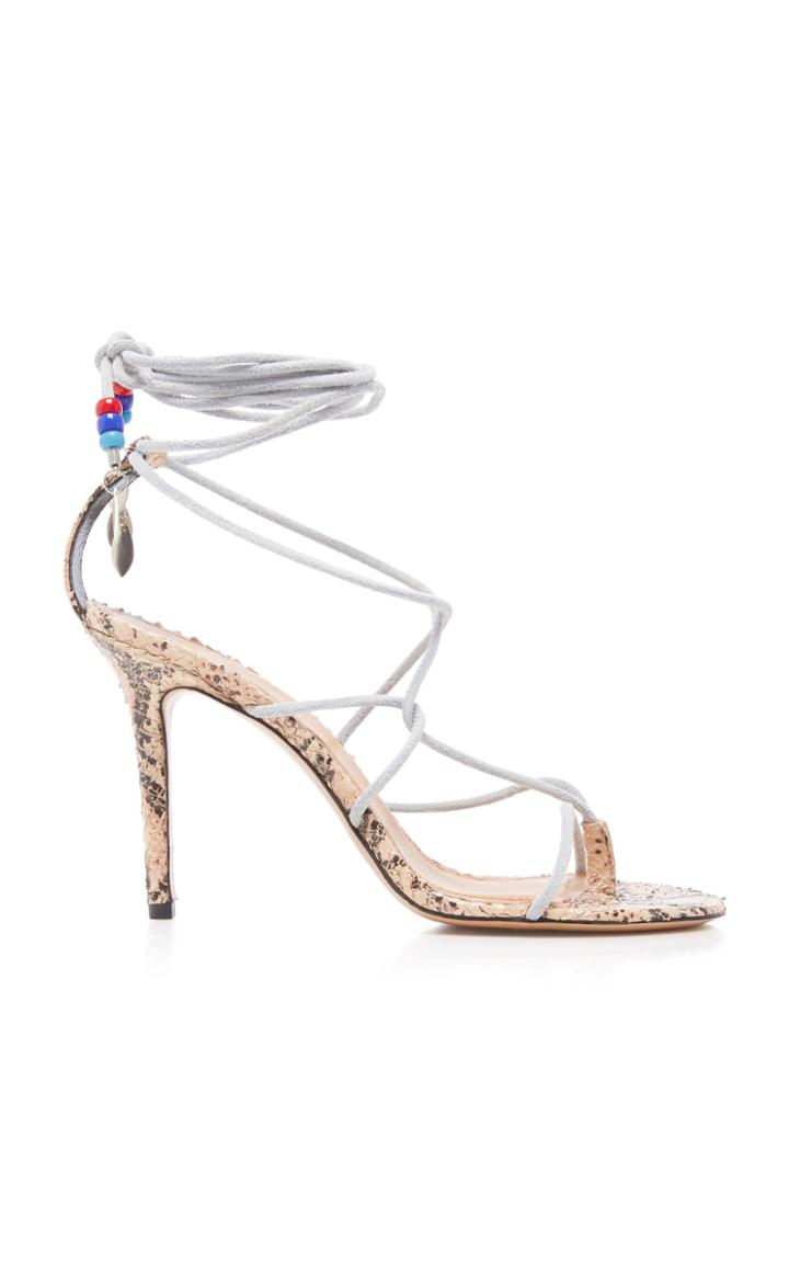 Moda Operandi Isabel Marant Askee Velvet Strappy Sandals Size: 38