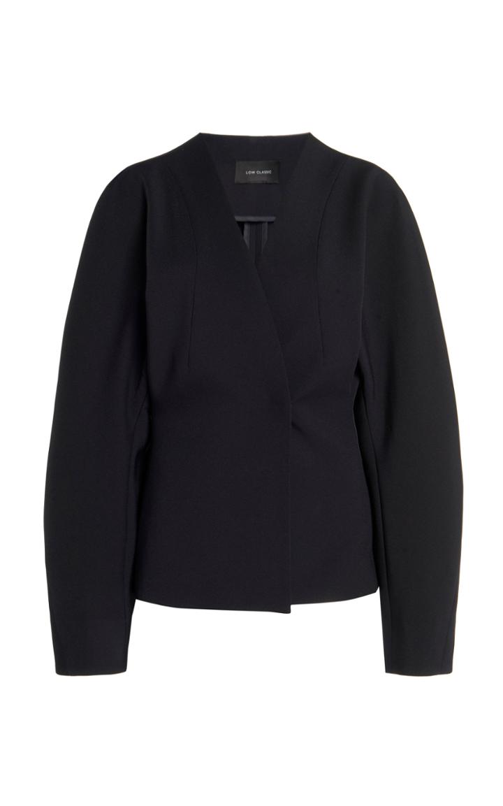 Moda Operandi Low Classic Collarless Crepe Blazer