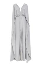 Christian Siriano Silk Pleated Dolman Gown