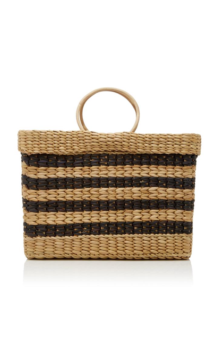 Poolside The Lizzy Striped Reed Tote