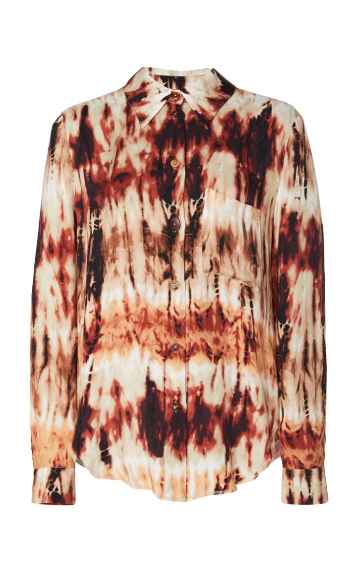 Nanushka Celes Tie-dye Cupro Button-down Shirt