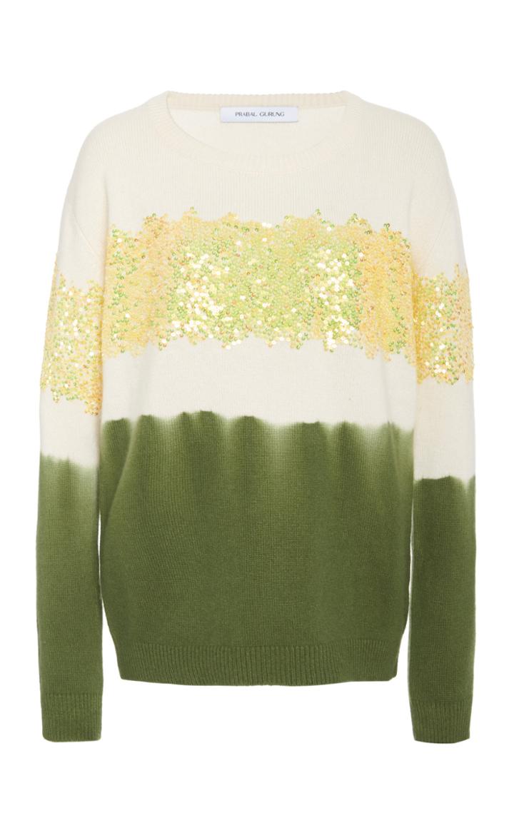 Prabal Gurung Sequin Embellished Cashmere Sweater