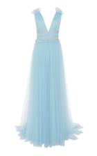 Monique Lhuillier Crystal-embellished Organza Gown