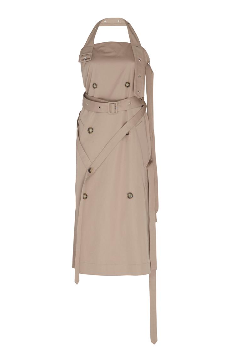 Rokh Long Belted Cotton Dress