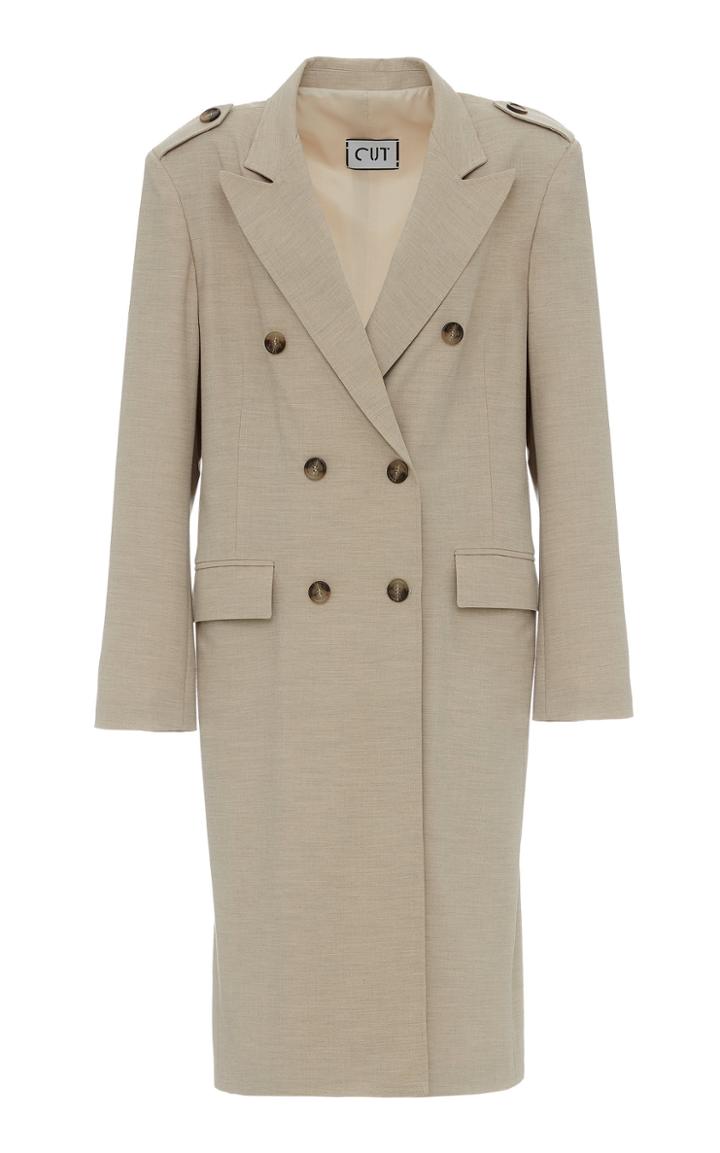 Moda Operandi Studio Cut Mlange Broadcloth Trench Coat Size: M/l