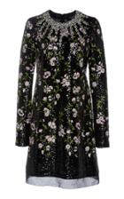 Giambattista Valli Floral Embroidered Long Sleeve Mini Dress