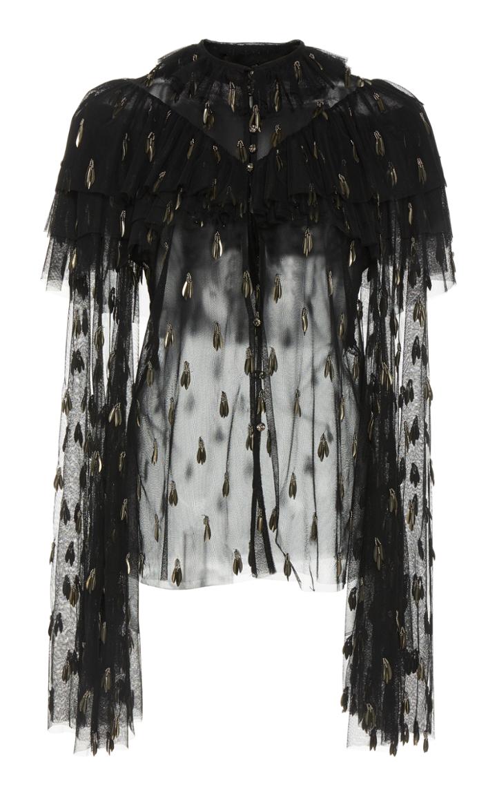 Rodarte Metallic Tulle Blouse