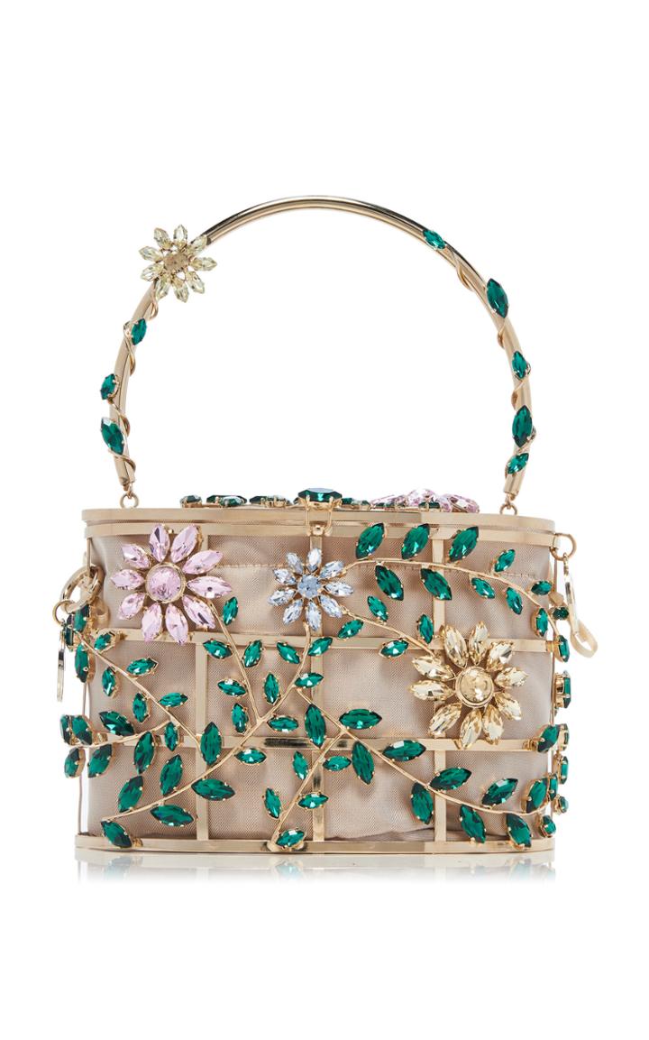 Moda Operandi Rosantica Holli Sofia Floral Crystal Top Handle Bag