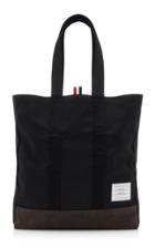 Thom Browne Suede-trimmed Shell Tote