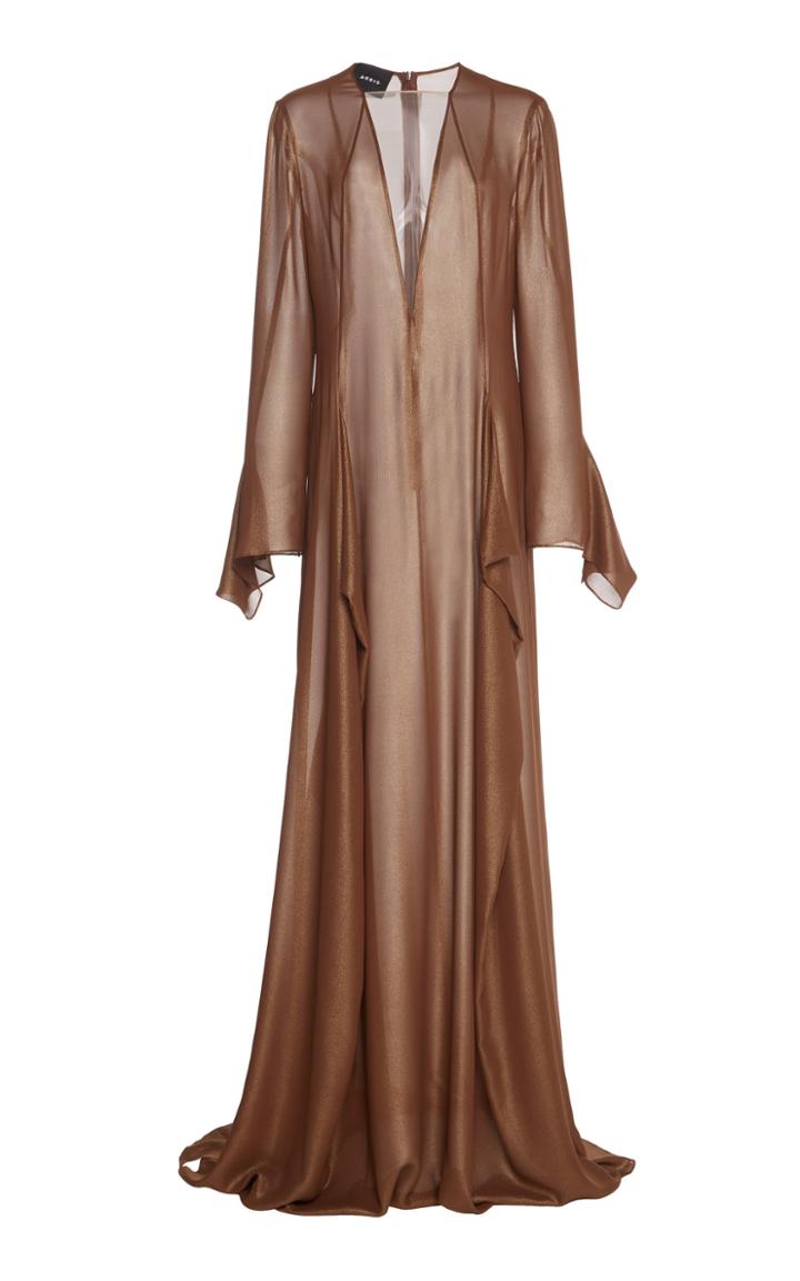 Akris Metallic Caftan Gown
