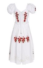 Dolce & Gabbana Floral Embroidered Poplin Corset Dress