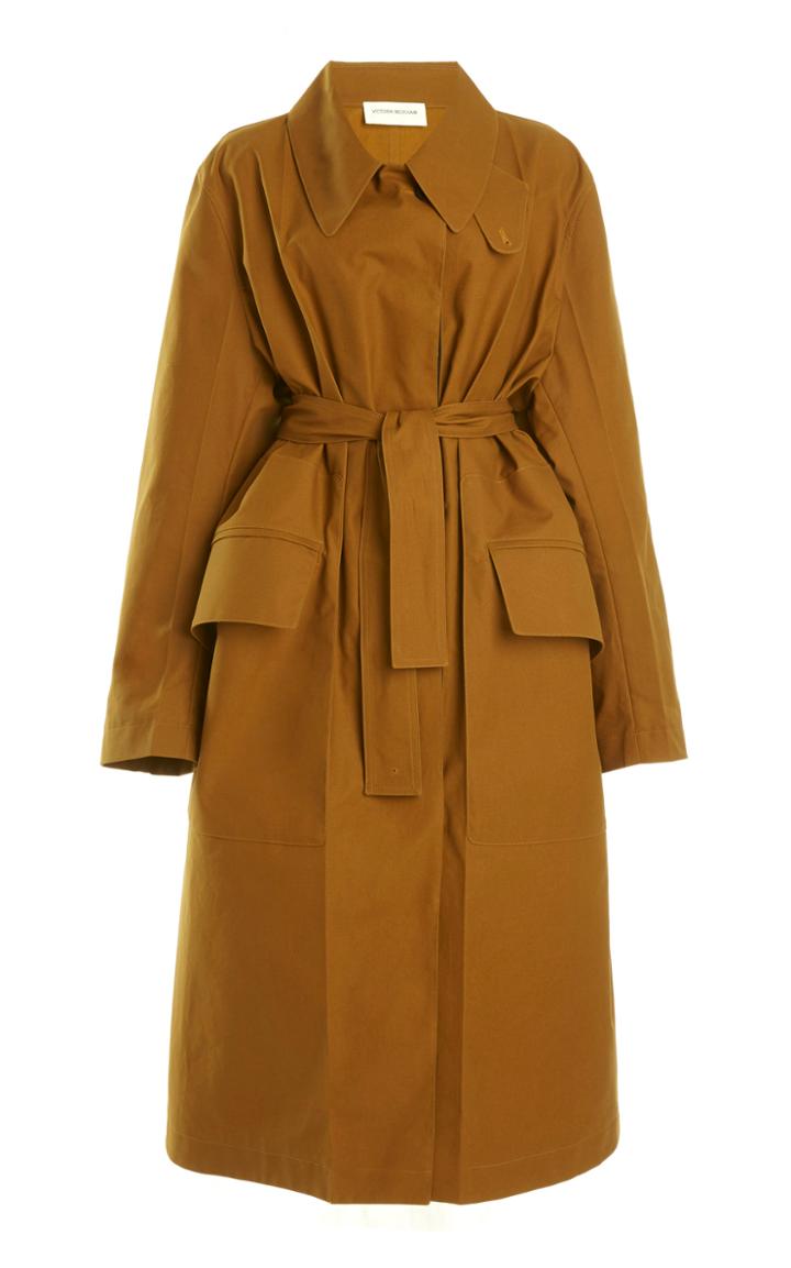 Moda Operandi Victoria Beckham Oversized Waxed Mackintosh Cotton Coat