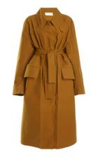 Moda Operandi Victoria Beckham Oversized Waxed Mackintosh Cotton Coat