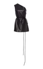Rosetta Getty One-shoulder Leather Wrap Top