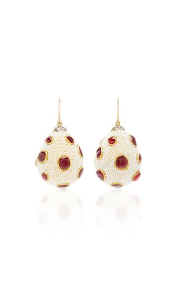 Mahnaz Collection One-of-a-kind Ruby And Diamond Drop Ball Earrings Unsigned