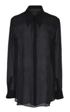 Jeffrey Dodd Crinkle Silk Chiffon Button Front Shirt