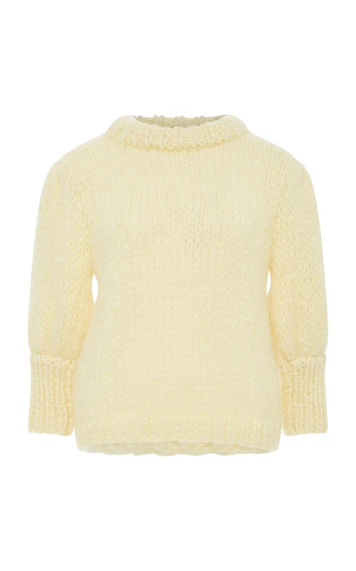 Ganni The Juliard Mohair And Wool-blend Short Sleeve Sweater
