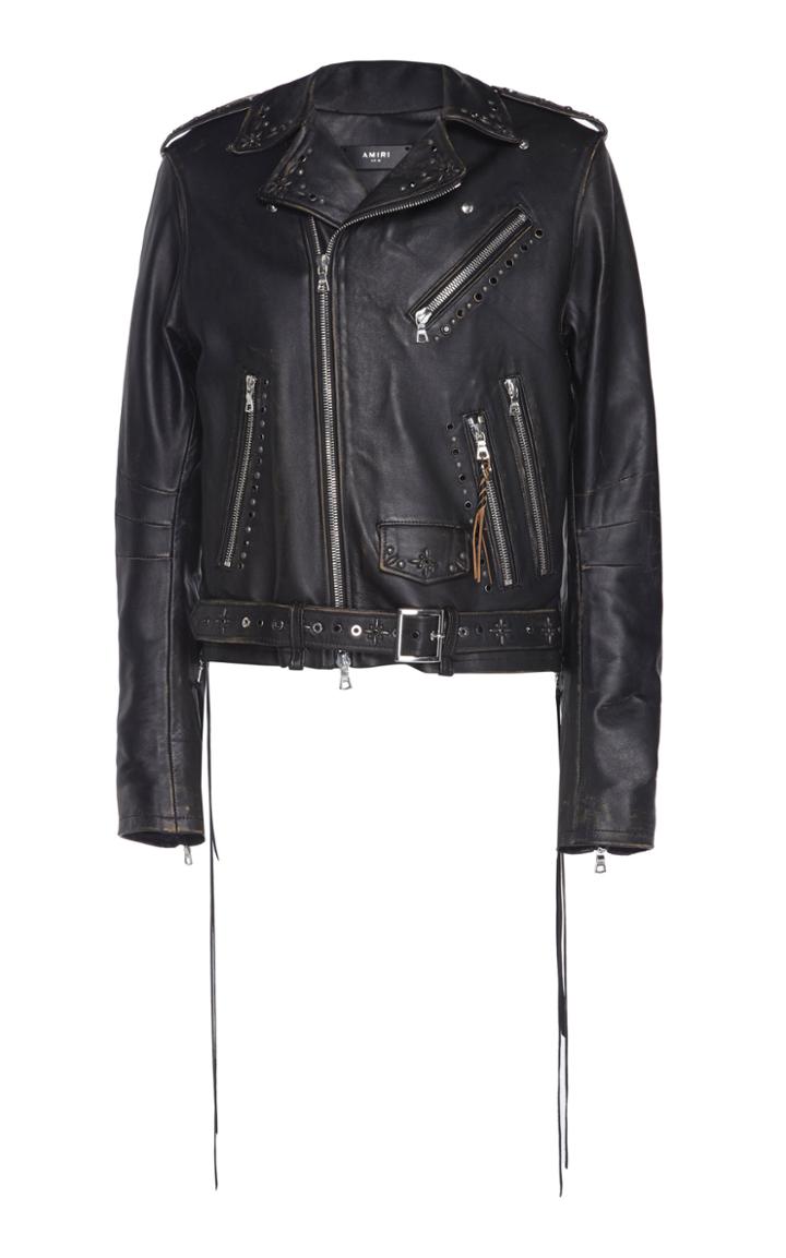 Amiri Embellished Leather Biker Jacket