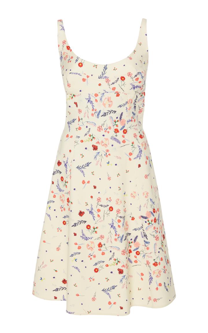 Ermanno Scervino Floral-print Wool And Silk Midi Dress