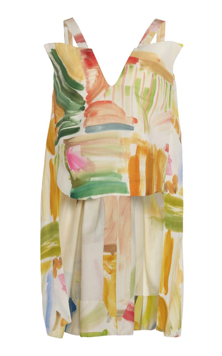 Rosie Assoulin Watteau Patterned Cotton-poplin Top