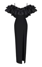 Rasario Ruffled Off-the-shoulder Crepe Gown