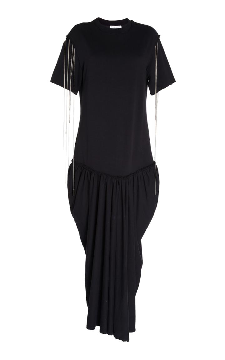 Jw Anderson Full Length Jersey Dress With Chain Detail