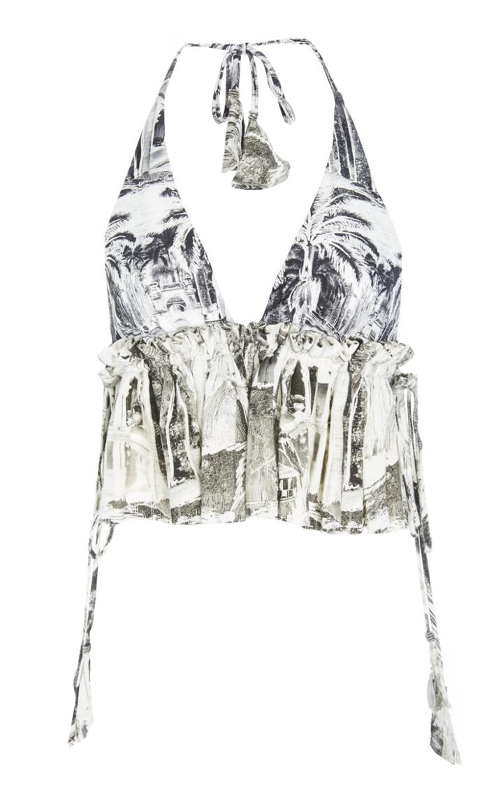 Agua De Coco Bikini Top With Ruffles