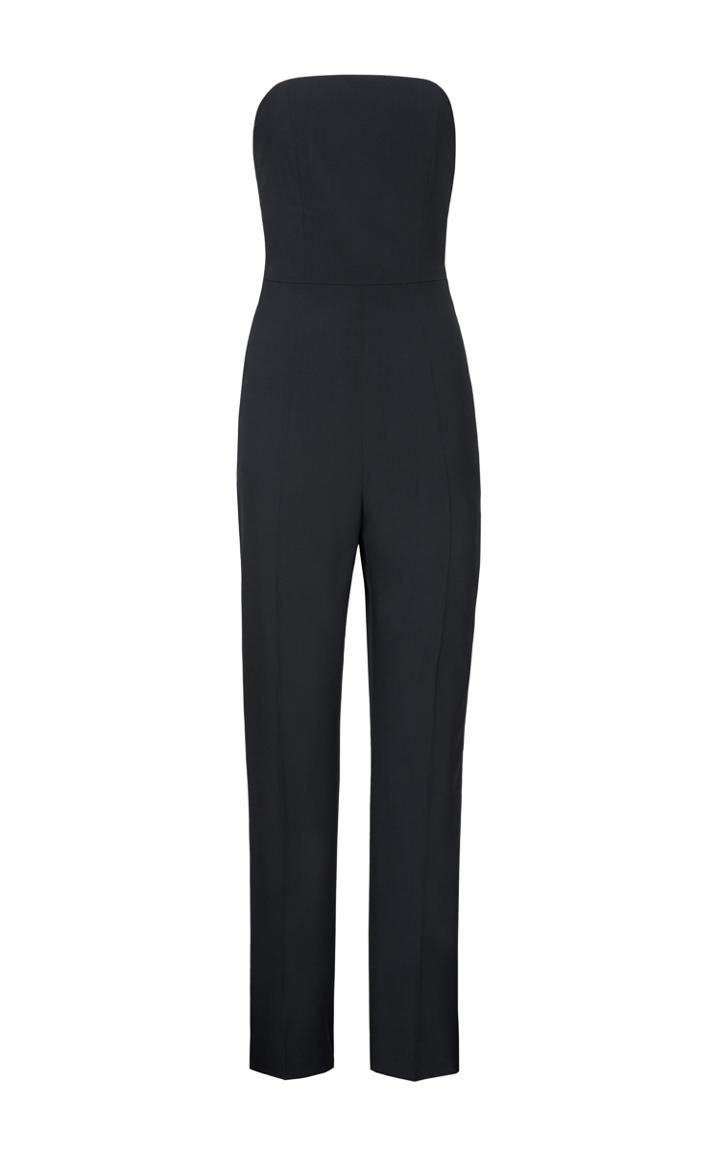 Marina Moscone Gladiator Strapless Jumpsuit