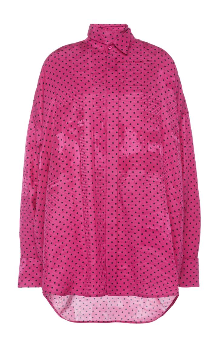 Balenciaga Oversized Printed Jacquard Tie-neck Top